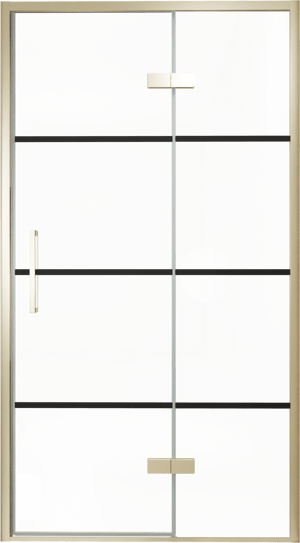 Balmani Senses Design Dusche Drehtür, Rechts, 120 cm x 210 cm, Lined, Profil Brushed Champagner Gold