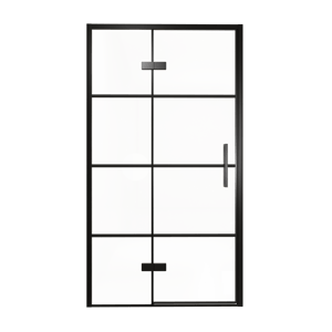 Balmani Senses Design douche draaideur links 120 cm x 210 cm Lined glas, Zwarte profielen