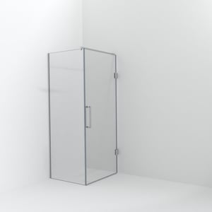 Balmani Modular inloopdouche met deur: 80 x 200 cm met deur 90 cm, Helder glas, Glanzend chroom profielen