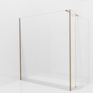 Balmani Modular Walk-In Dusche mit fester Seitenwand: 180 x 200 cm, Ribs, inklusive Coating, Profil Brushed Rosegold