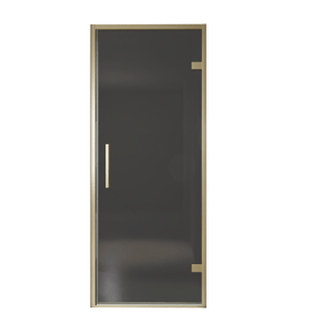 Balmani Senses Design Dusche Drehtür, Rechts, 90 cm x 210 cm, Rauchglas, Profil Brushed Champagner Gold