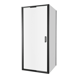 Luca Varess Vidor In douchehoek met draaideur en vaste zijwand 90 x 90 cm helder glas mat zwart profiel