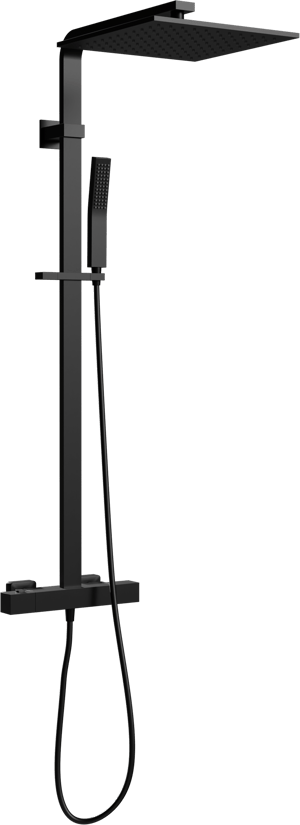 Blaufoss Square 300 Duschsystem: Schwarz Matt