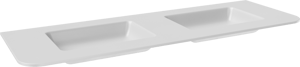 Balmani Moon double vasque Solid Surface blanc mat 160 x 55 cm