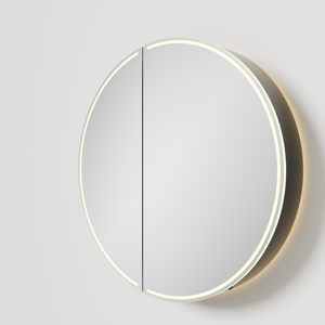 Balmani Mara armoire de toilette Rond lumineux et anti-buée Ø 90 cm Noir Mat