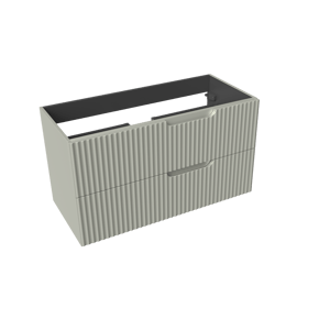 Linie Ribbo zwevende wastafelonderkast 100 x 46 cm greige 2 lades