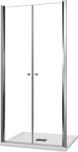 Luca Varess Kuresa douche pendeldeur 100 x 200 cm helder glas glanzend chroom profiel