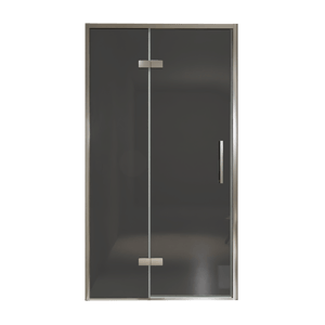 Balmani Senses Design Dusche Drehtür, Links, 120 cm x 210 cm, Rauchglas, Profil Chrom