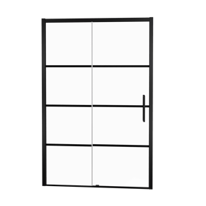 Balmani Senses Design Dusche Schiebetür, Links, 160 cm x 210 cm, Lined Glas, Profil Schwarz