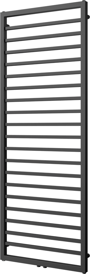 Vipera Listona enkele handdoekradiator 180 x 60 cm zowel elektrisch als cv mogelijk mat zwart zij- en middenaansluiting 1030W