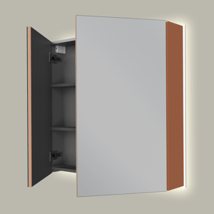 Linie Montro spiegelschrank 80 x 75 cm Cotto, mit Spiegelbeleuchtung