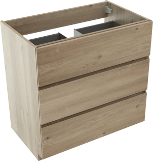 Storke Edge staande wastafelonderkast 85 x 52 cm ruwe eik 3 lades