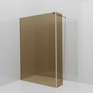 Balmani Modular inloopdouche met vaste zijwand: 140 x 200 cm, Brons glas, Brushed CoolMetal profielen