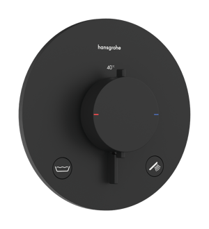 Hansgrohe Ecostat Comfort S Robinet de baignoire encastré 2 fonctions noir mat EN1717