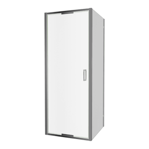 Luca Varess Vidor In paroi de douche avec porte pivotante et paroi latérale fixe 80 x 80 cm verre transparent profil chrome brillant
