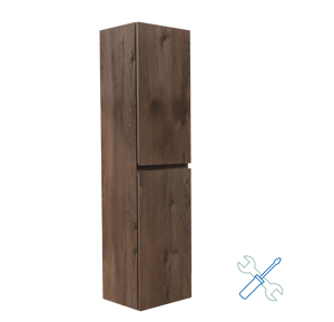 Linie Lado zwevende kolomkast zelfmontage bruin eiken 35 x 30 x 140 cm