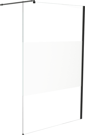 Linie Walk-In douche à l'italienne 140 x 200 cm verre transparent avec bande matte profil noir mat