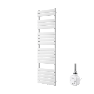 Vipera Vulcan sèche-serviettes Simple 50 x 180 cm chauffage électrique blanc mat raccordement latéral et central possible 800W, résistance incluse