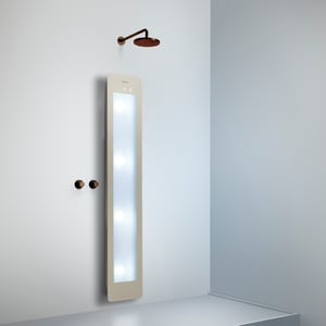 Sunshower Plus L en saillie en sand white avec lumière infrarouge et UV