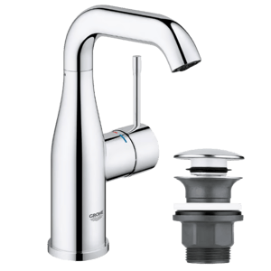 Grohe Essence M-Size wastafelkraan, inclusief push open crepine