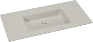 Storke Diva enkele wastafel mat zijdegrijze top solid 105 x 52 cm