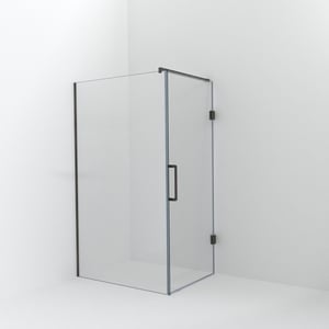 Balmani Modular inloopdouche met deur: 120 x 200 cm met deur 90 cm, Extra helder glas met coating, Brushed GunMetal profielen