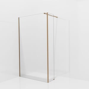 Balmani Modular inloopdouche met vaste zijwand: 120 x 200 cm, Ribs met coating, Brushed Rosegold profielen