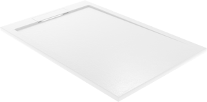 Balmani Indus douchebak 120 x 80 cm composietmarmer mat wit leisteenstructuur