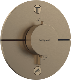 Hansgrohe Showerselect Comfort S inbouw thermostaat 2 uitgangen Brushed Bronze