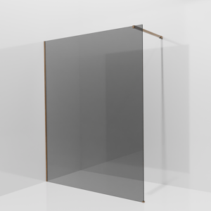 Balmani Modular inloopdouche: 160 x 200 cm, Rookglas, Brushed Rosegold profielen