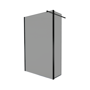 Balmani Move Walk-In Dusche: Bewegliche Seitenwand, 140 x 200 cm, Rauchglas, Schwarzes Profil, matt