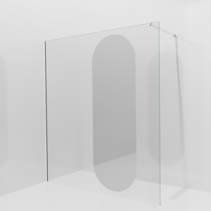 Balmani Modular inloopdouche: 180 x 200 cm, Reflex ovaal spiegelglas, Glanzend chroom profielen