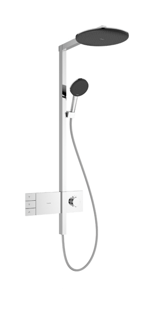 Hansgrohe Raindance Alive S 300 2jets Showerpipe Duschsystem mit Thermostatbatterie: Wandmontage, Chrom Glänzend