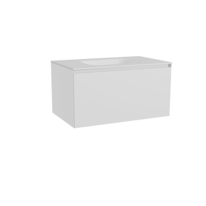 Balmani Idra by Mitra meuble salle de bains suspendu 90 x 55 cm blanc mat avec Tablo Arcato plan simple en solid surface blanc mat