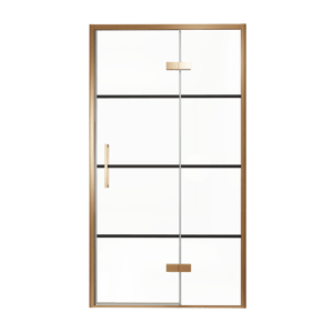 Balmani Senses Design Dusche Drehtür, Rechts, 120 cm x 210 cm, Lined, Profil Brushed Rosegold