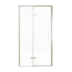 Balmani Senses Design Dusche Drehtür, Links, 120 cm x 210 cm, Klarglas, Profil Brushed CoolMetal