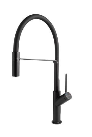 Blaufoss District keukenkraan met uittrekbare handdouche mat zwart