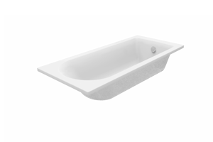 Luca Varess Rosala eenpersoons inbouwbad 170 x 75 cm acryl mat wit