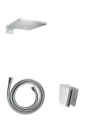 Hansgrohe ShowerTablet Select 700 robinet thermostatique Set de douche pluie encastré avec douche de tête carré 30 x 30 cm Chrome et Blanc Brillants