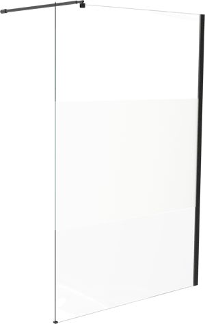 Linie Walk-In douche à l'italienne 120 x 200 cm verre transparent avec bande matte profil noir mat