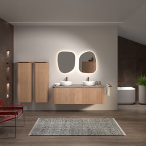 Balmani Moon meuble salle de bains avec tablette pour vasques Moon