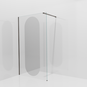 Balmani Modular Walk-In Dusche: 120 x 200 cm, Reflex-Spiegelglas Oval, Profil Brushed GunMetal