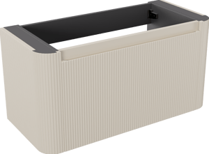 Storke Soft zwevende wastafelonderkast 100 x 46 cm Sand mat 2 lades vert. sym. Groef