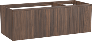 Balmani Fila hängender Waschbeckenunterschrank: 135 x 55 cm, asymmetrisch links, Nussbaum, Furnierholz, 4 Schubladen