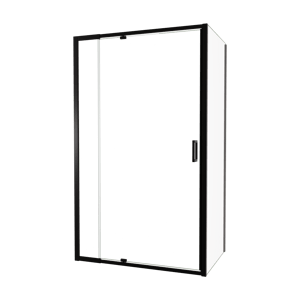 Luca Varess Vidor Telescope douchehoek met draaideur en vaste zijwand 120 x 80 cm helder glas mat zwart profiel