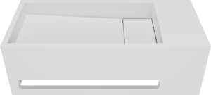 Balmani Mood High handenwasser 45 x 20 cm Mat Witte Solid Surface met handdoekhouder