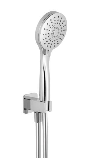 Blaufoss Softage kit douchette avec coude raccordement 3 fonctions de jet Chrome Brillant