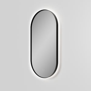Luca Varess Nero miroir ovale noir lumineux et anti-buée 90 x 45 cm