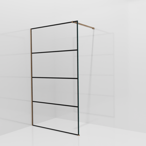 Balmani Modular inloopdouche: 120 x 200 cm, Lined, Brushed Rosegold profielen
