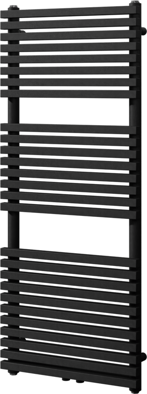 Vipera Vesuvio enkele handdoekradiator 50 x 120 cm centrale verwarming mat zwart zij- en middenaansluiting 872W